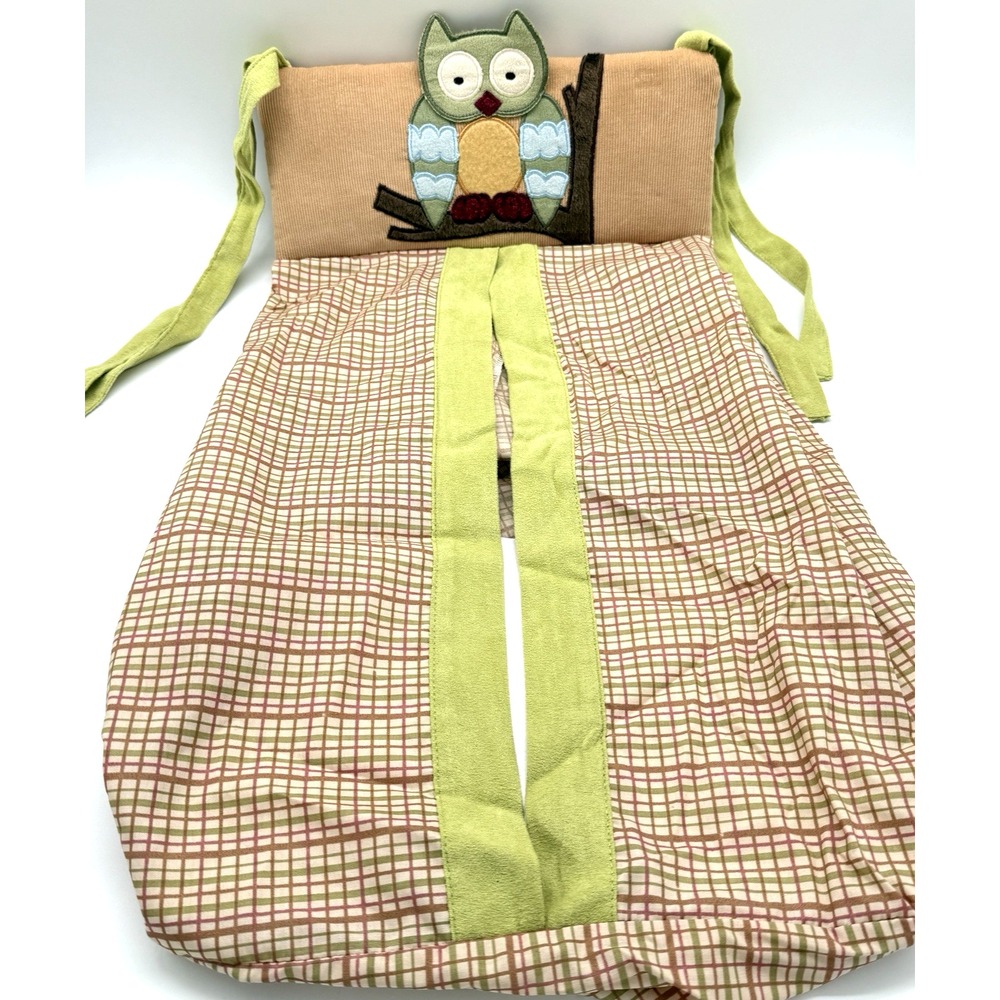 Lambs And‎ Ivy Owl Woodland Tales Nursery Diaper Stacker Green/Brown Check